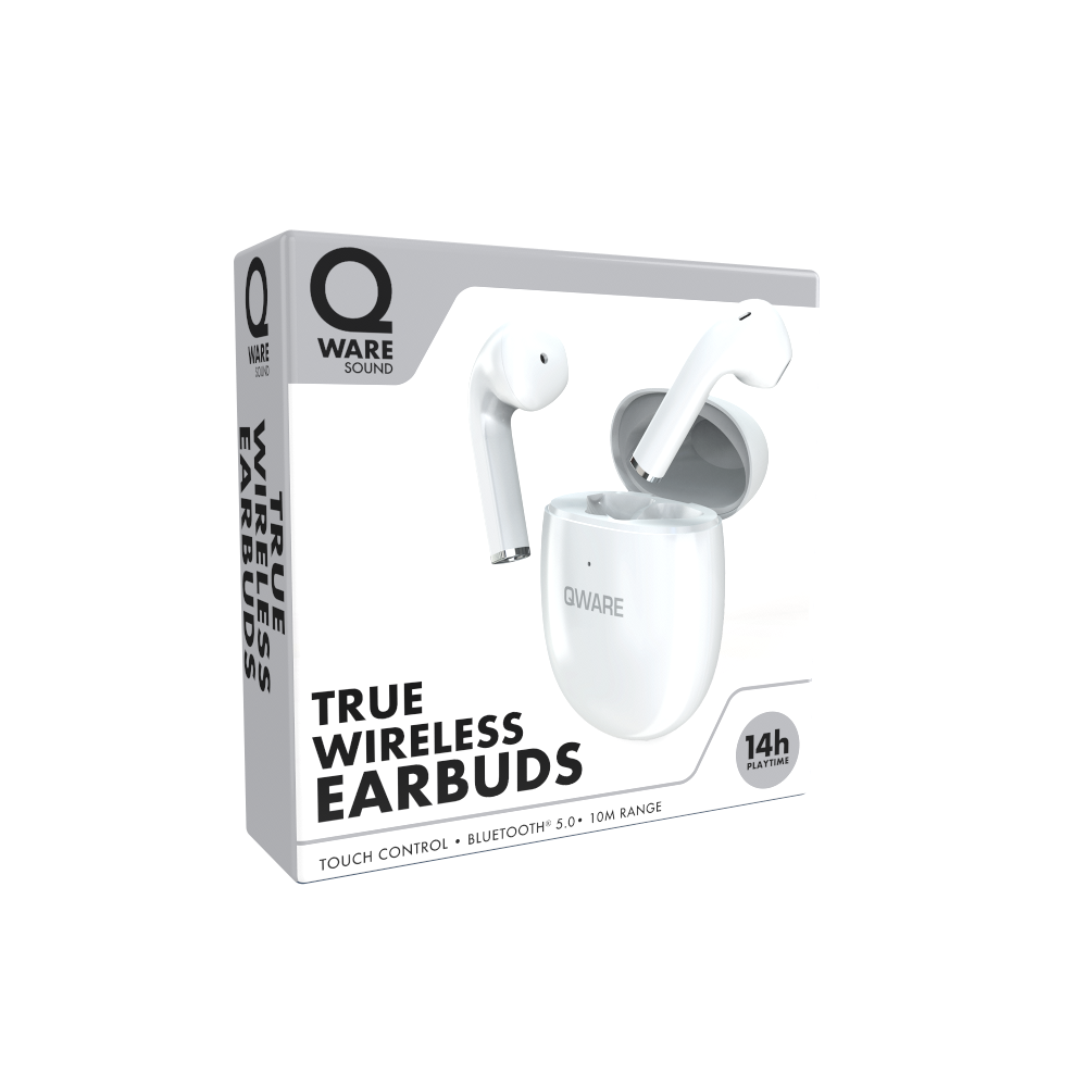 Qware Sound Wireless Earbuds White