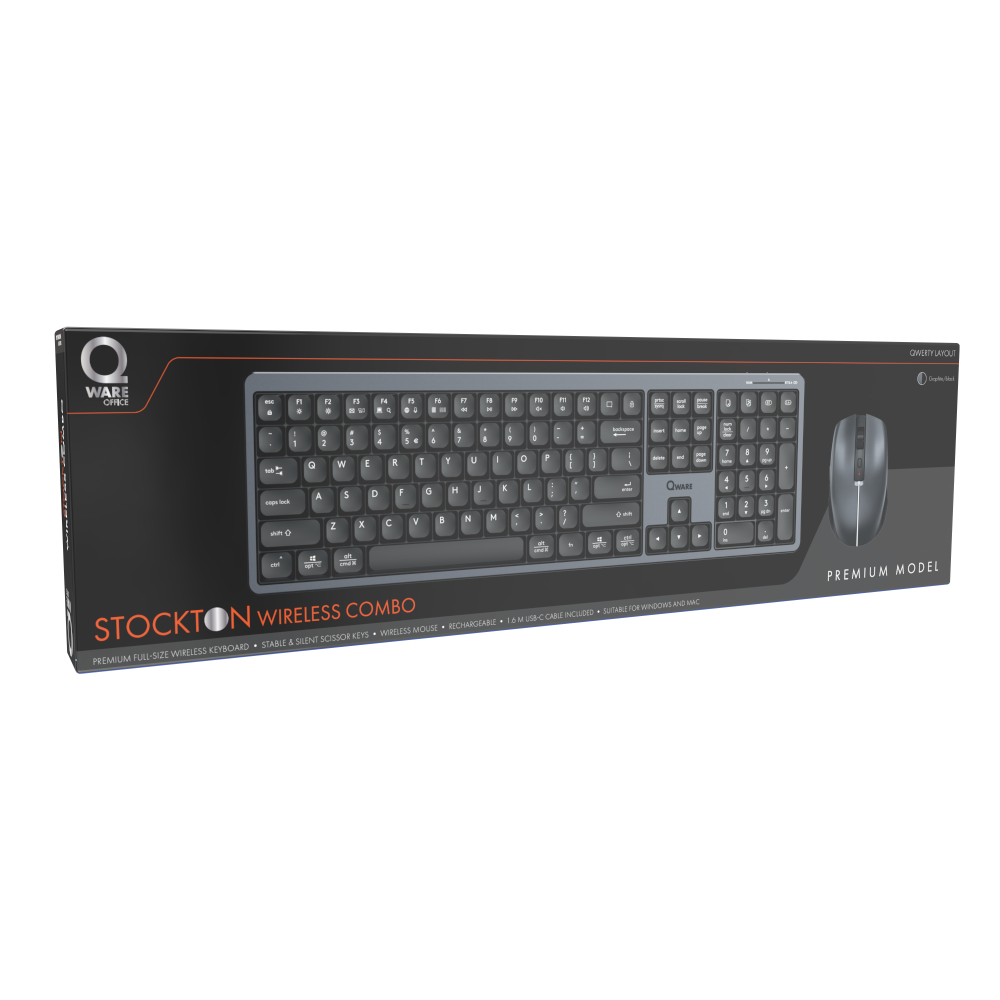 Stockton draadloos toetsenbord en muis - BINNENKORT VERKRIJGBAAR