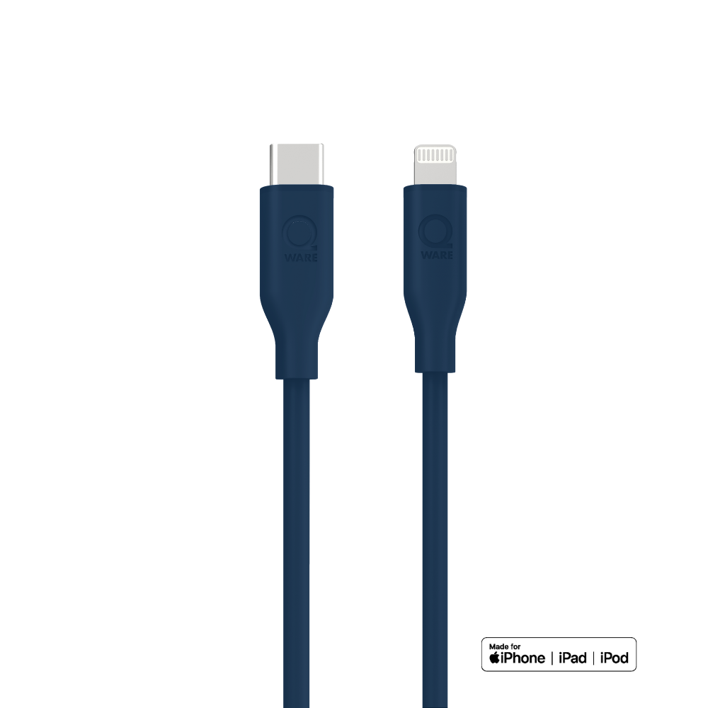 Qware USB-C to 8-Pins/Lightning Fast-Charge Cable - Blue