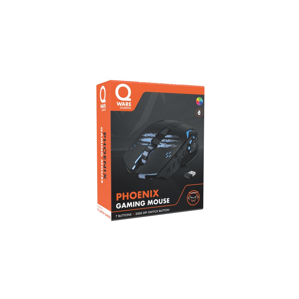 Phoenix draadloze gaming Muis - Zwart