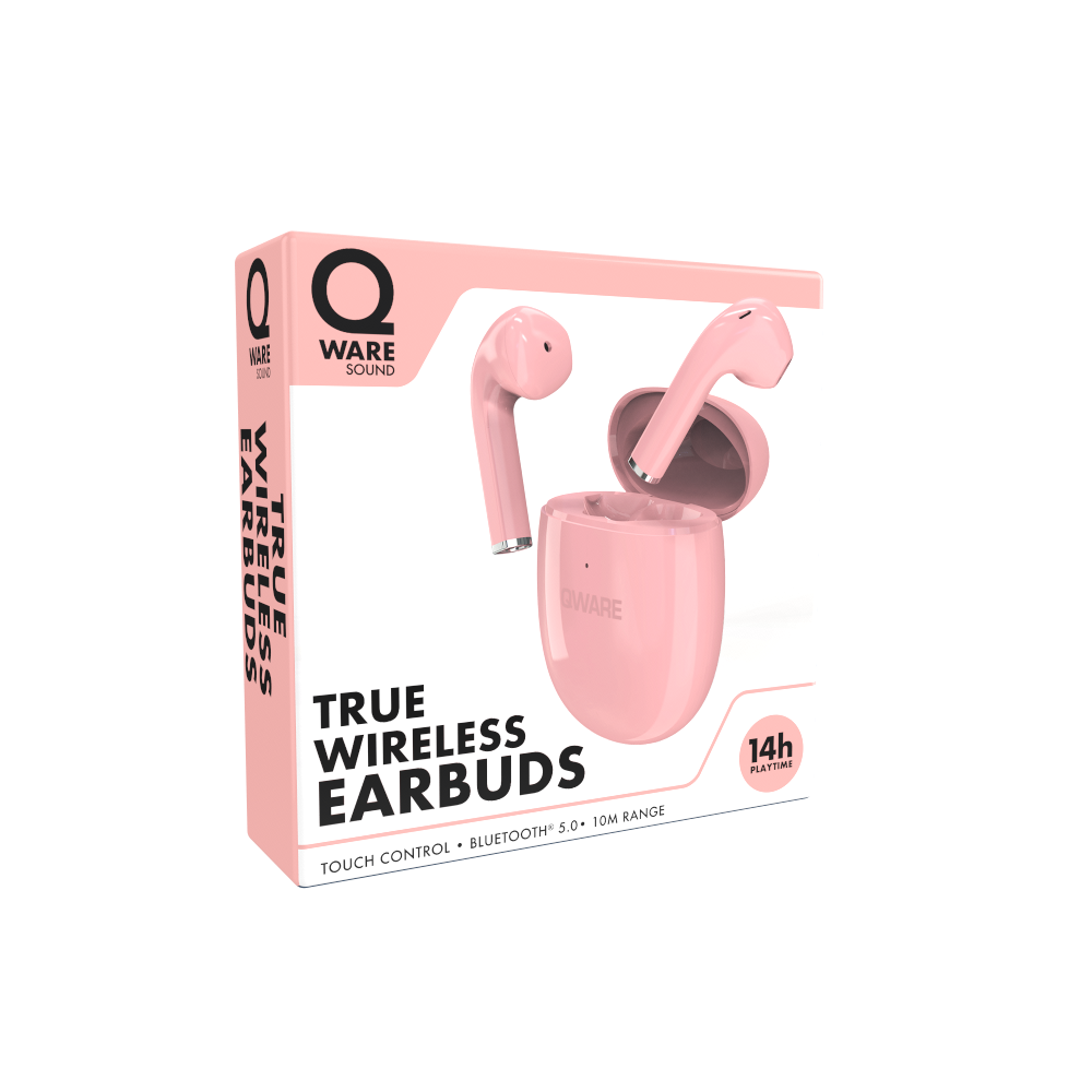 Qware Sound Wireless Earbuds - Roze