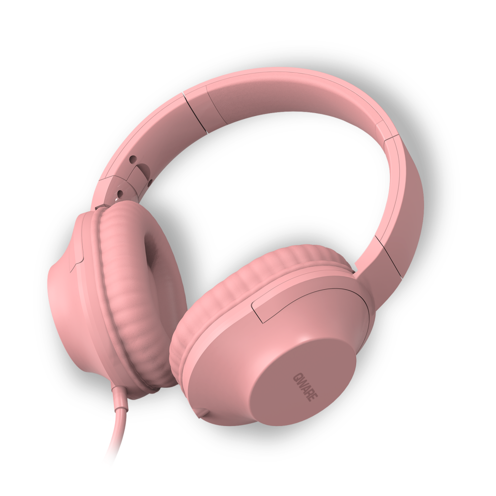 Qware Sound Wired Headphone - Roze