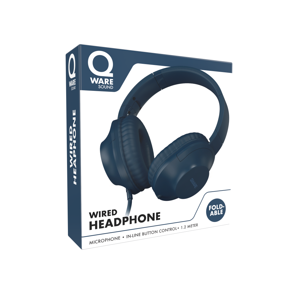 Qware Sound Wired Headphone - Blauw