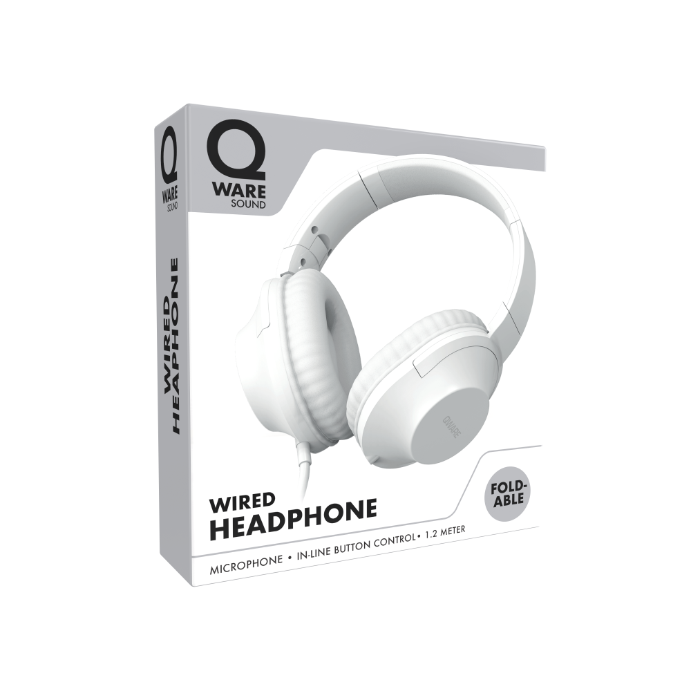 Qware Sound Wired Headphone - Wit