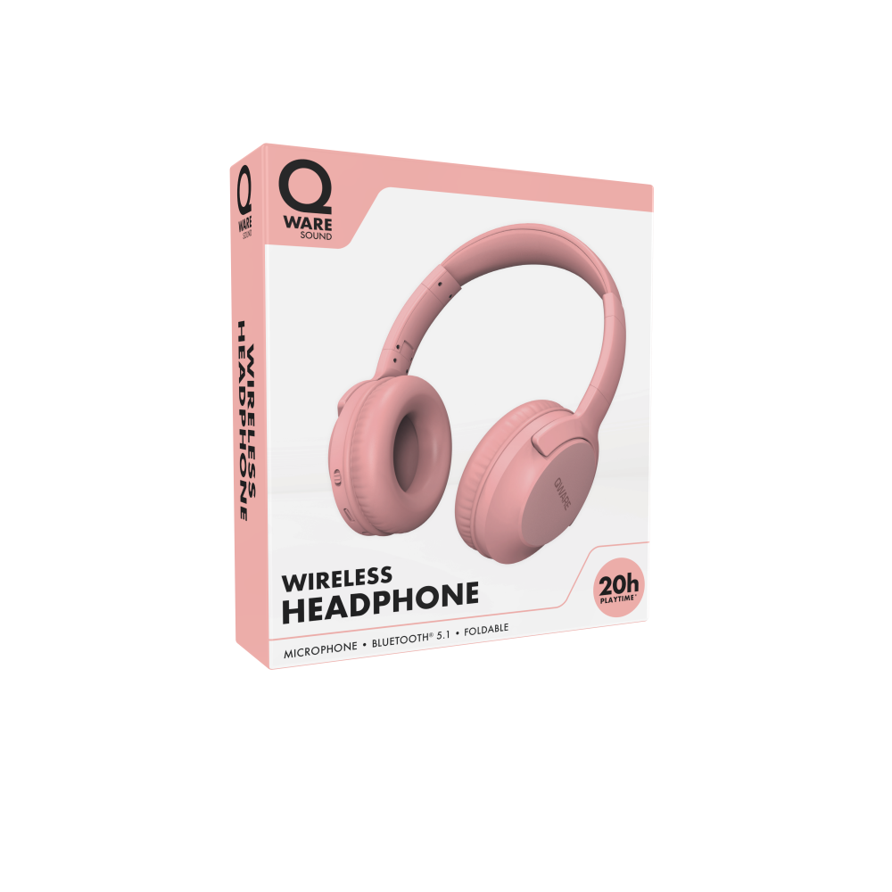 Qware Sound Wireless Headphone - Roze