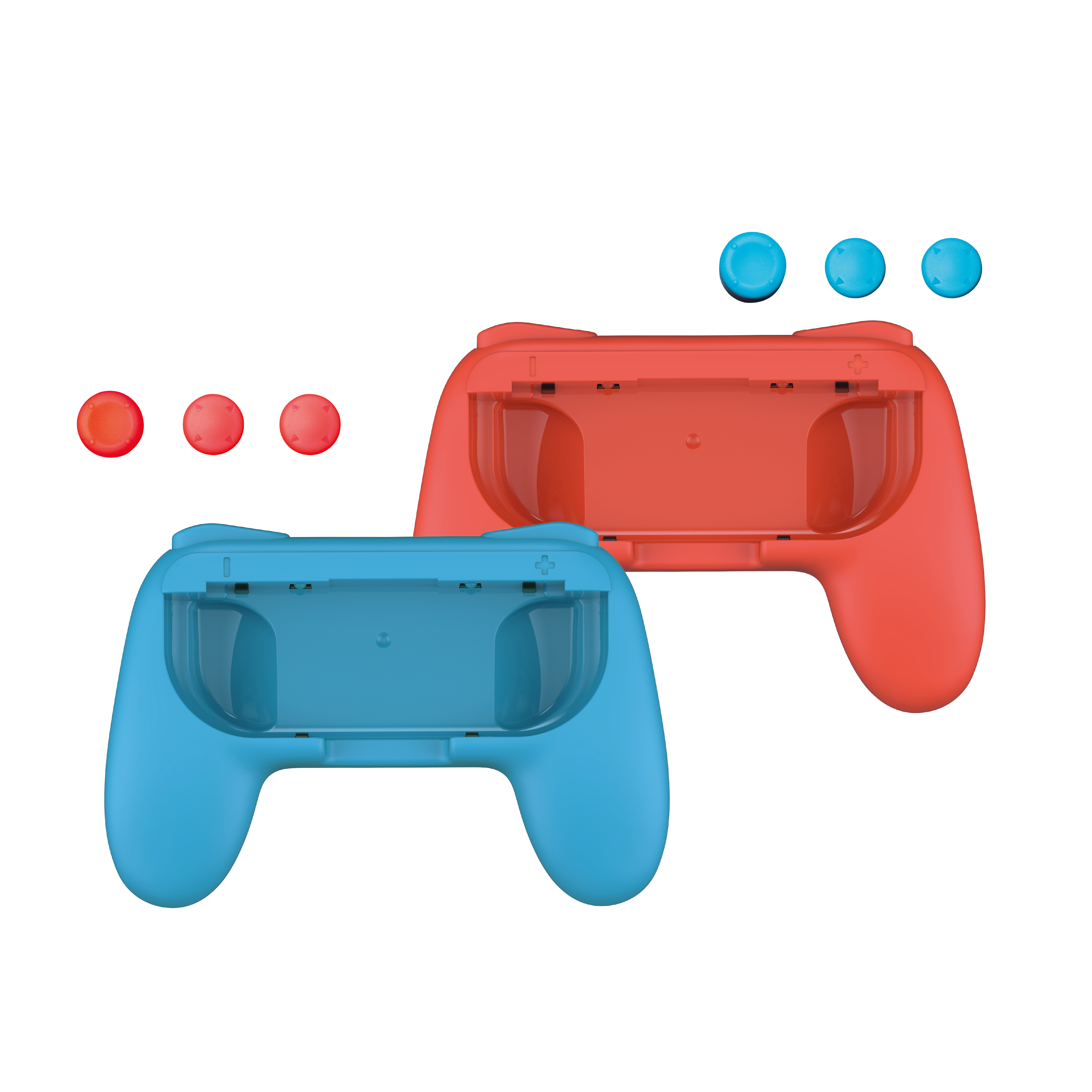 Controller Holders + Thumb Grips - Blue + Red